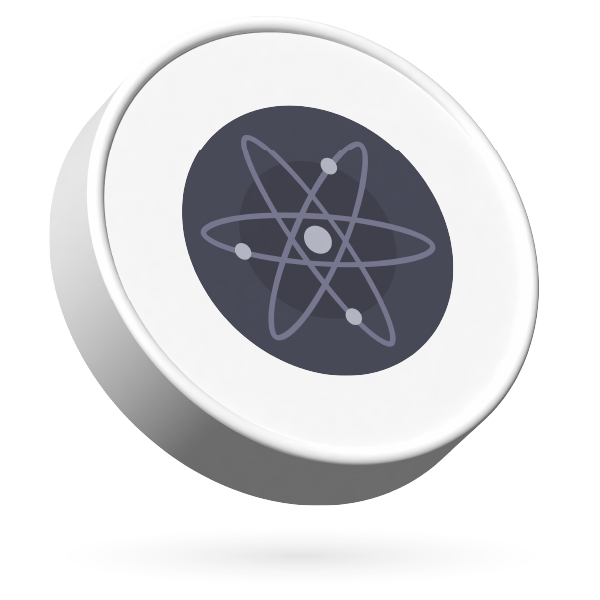 Cosmos (ATOM) logo with current market value.