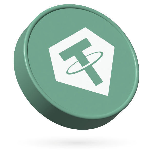 Theter (USDT) logo with current market value.